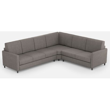 Canapé d'angle moderne italien tissu gris Korane - 5 tailles 281x241 cm-Taille 281x241 cm