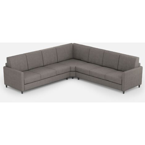 Canapé d'angle moderne italien tissu gris Korane - 5 tailles 281x281 cm-Taille 281x281 cm