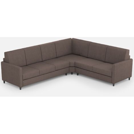 Canapé d'angle moderne italien tissu marron Korane - 5 tailles 281x241 cm-Taille 281x241 cm