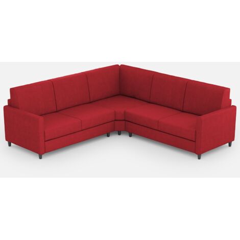 Canapé d'angle moderne italien tissu rouge Korane - 5 tailles 241x241 cm-Taille 241x241 cm