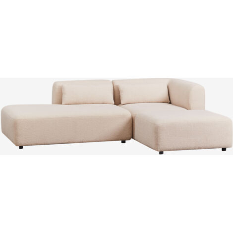 Canapé d'angle modulable 2 pièces avec méridienne gauche et pouf Fogler SKLUM