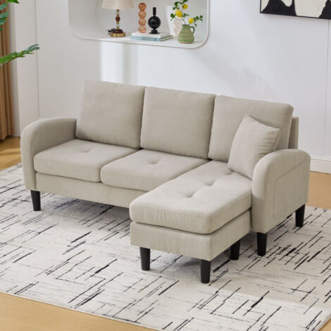 Canapé d’angle multifonction en U 3 places en chenille avec rangements, tiroirs, pouf coffre et modules démontables, convertible en couchage