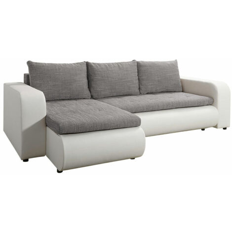 Canapé d'angle Muncie 100, Soft 017 + Lawa 05, Fonction de couchage, Boîte de literie, 245x150x82cm, 0