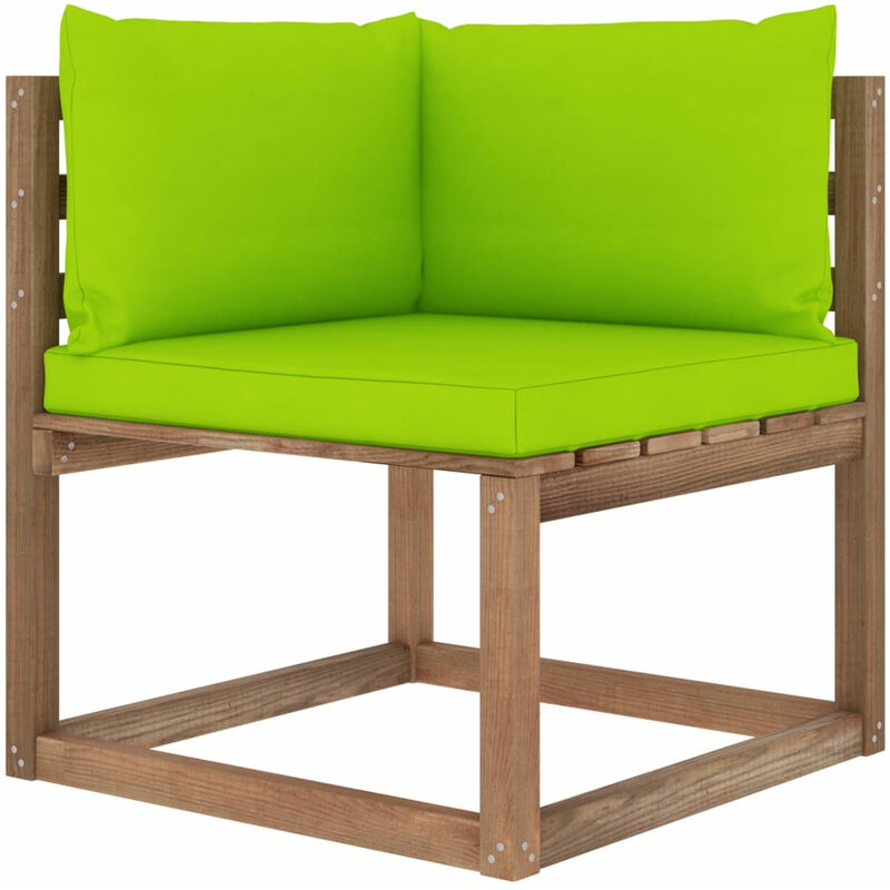 Asupermall - Canape d'angle palette de jardin avec coussins vert vif
