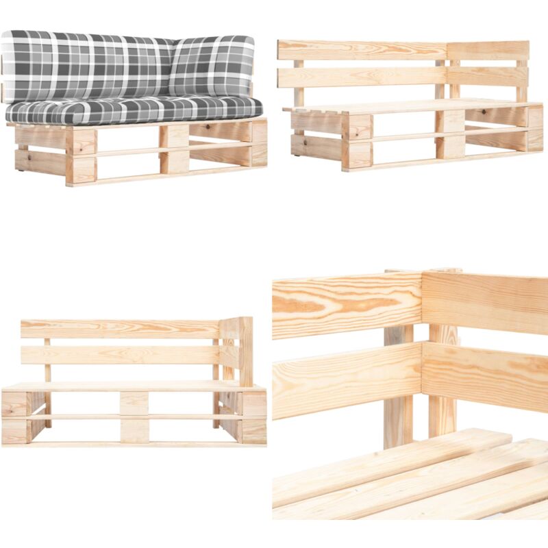 Canapé d'angle palette de jardin bois de pin imprégné - Canapé D'angle - Canapé Jardin - Mobilier De Jardin - Meubles De Jardin - Chaise Longue