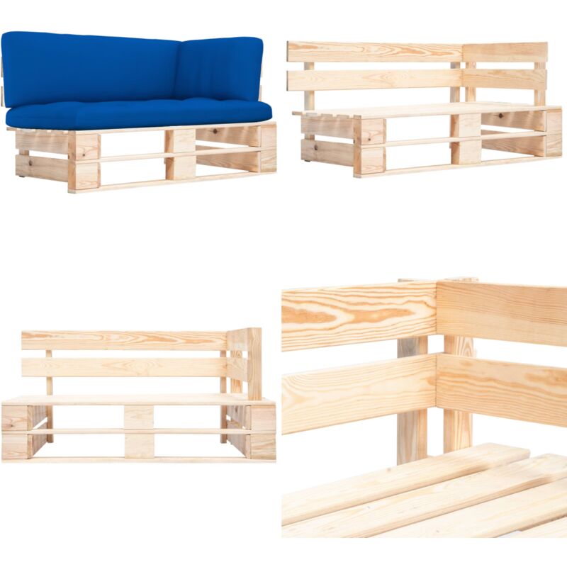 Canapé d'angle palette de jardin bois de pin imprégné - Canapé D'angle - Canapé Jardin - Mobilier De Jardin - Meubles De Jardin - Canapé Palette