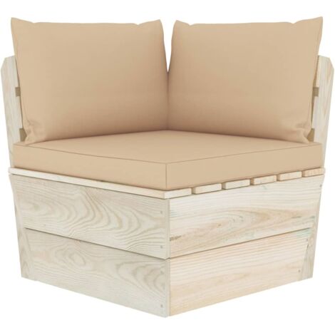 Canapé d'angle palette de jardin Divan de jardin avec coussins Épicéa imprégné