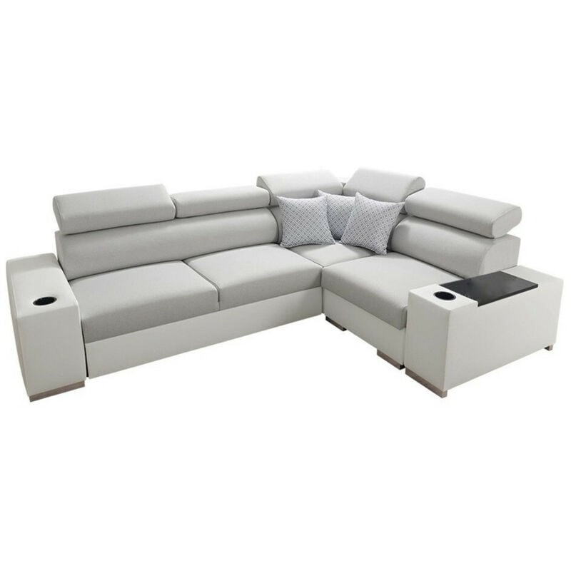 Mobilier1 - Canapé d'angle Pearland 104, Ekj 01 + Luxo 6601 + Evo 32, Fonction de couchage, Boîte de literie, 282x205x80cm, 0