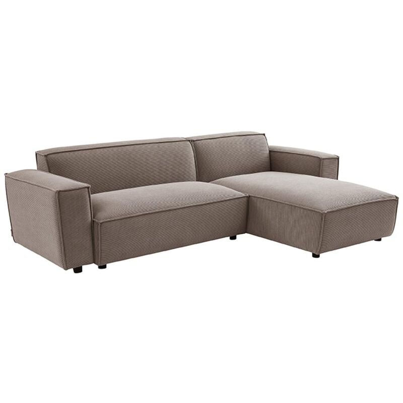 Pascal Morabito - Canapé d'angle réversible en velours côtelé gris borore de