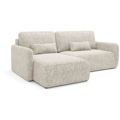 Canapé d'angle réversible et convertible 3 places avec coffre Lazare Gris clair