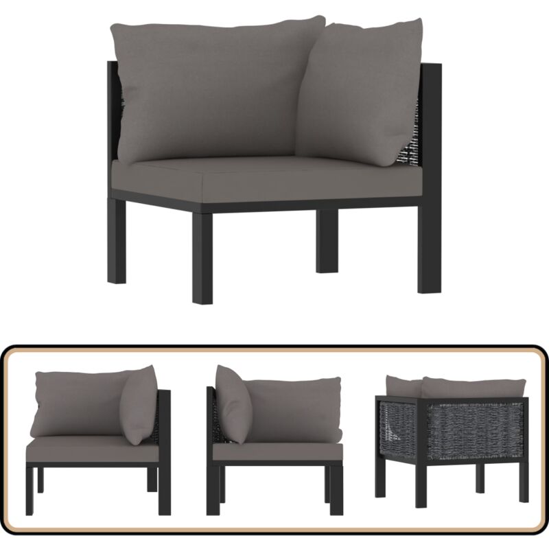 Canapé d'angle sectionnel avec accoudoir gauche Résine tressée - Canapé D'angle - Mobilier De Jardin - Résine Tressée - Canapé Extérieur - Meubles