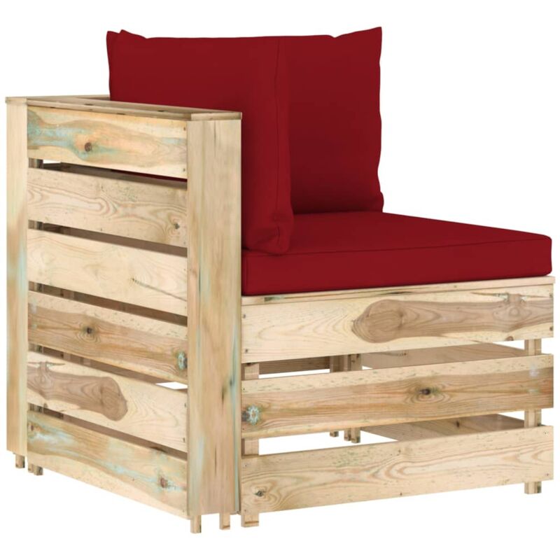 Vidaxl - Canapé d'angle sectionnel avec coussins Bois imprégné de vert