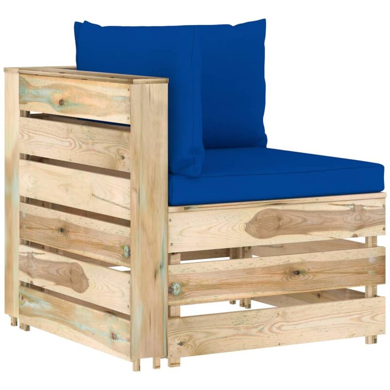 Canapé d'angle sectionnel avec coussins Bois imprégné de vert