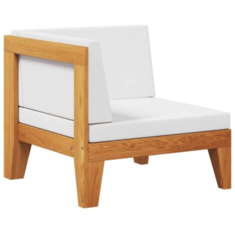 Canapé d'angle sectionnel，Banquette pour Salon，Sofa D'Angle et coussins blanc crème Bois d'acacia MEMV430175