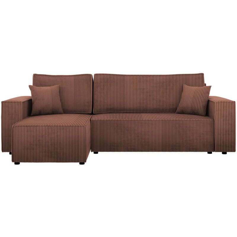 Mobilier1 - Canapé d'angle Shelton 100, Poso 29, Fonction de couchage, Boîte de literie, 244x145x82cm, 0