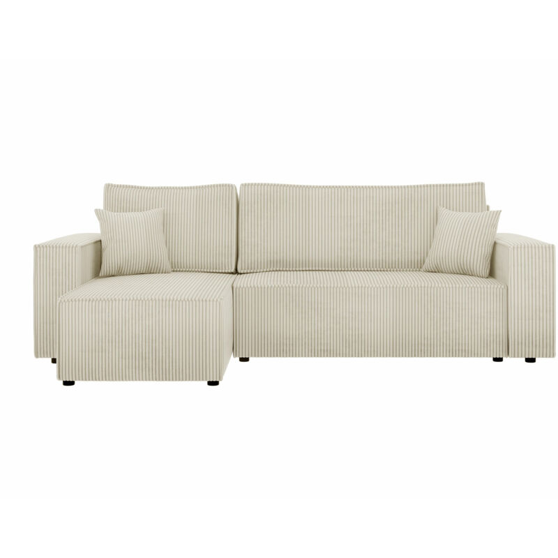 Mobilier1 - Canapé d'angle Shelton 100, Poso 100, Fonction de couchage, Boîte de literie, 244x145x82cm, 0