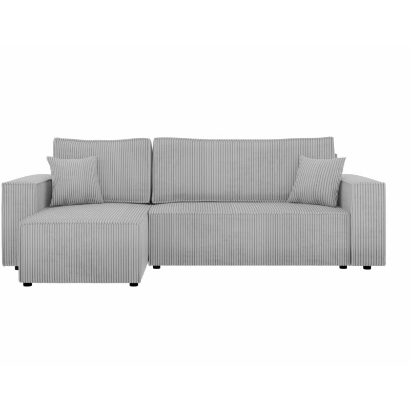 Mobilier1 - Canapé d'angle Shelton 100, Poso 110, Fonction de couchage, Boîte de literie, 244x145x82cm, 0