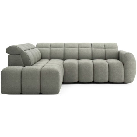Canapé d’angle tissu BOBOON – Convertible et coffre angle gauche-Vert céladon-angle gauche