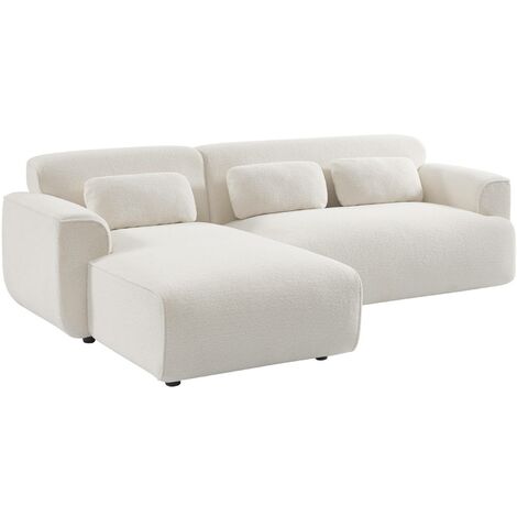 Canapé d'angle.3 places. tissu bouclette. Wallas. L 196 x P 151 / 91 / x H 73cm (avec / sans méridienne) Angle gauche
