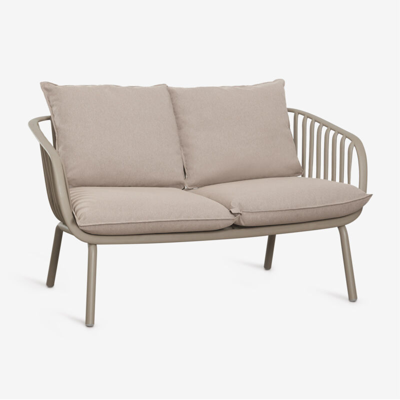Canapé de jardin 2 places en acier et polypropylène Aradina SKLUM Moka Brown