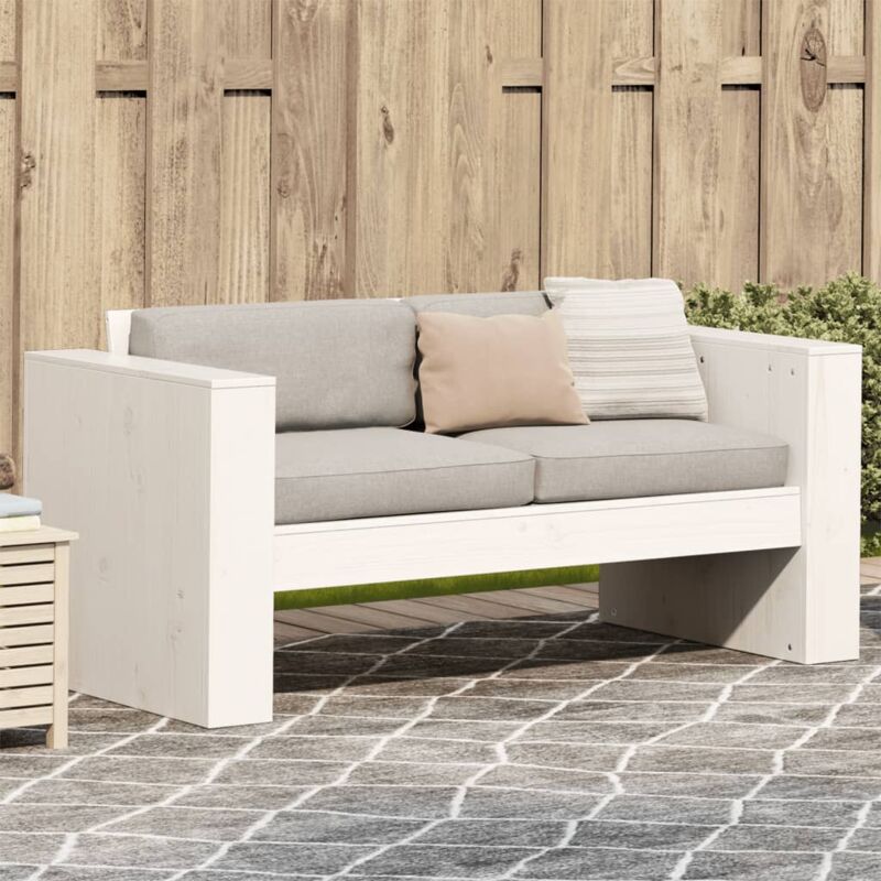 Vidaxl - Canapé de jardin 2 places blanc 134x60x62 cm bois de pin massif