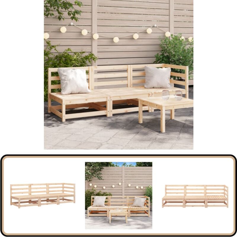 Canapé de jardin 3 places bois de pin massif - Canapé De Jardin - Mobilier De Jardin - Canapé Extérieur - Meubles De Jardin - Ensemble Salon De Jardin
