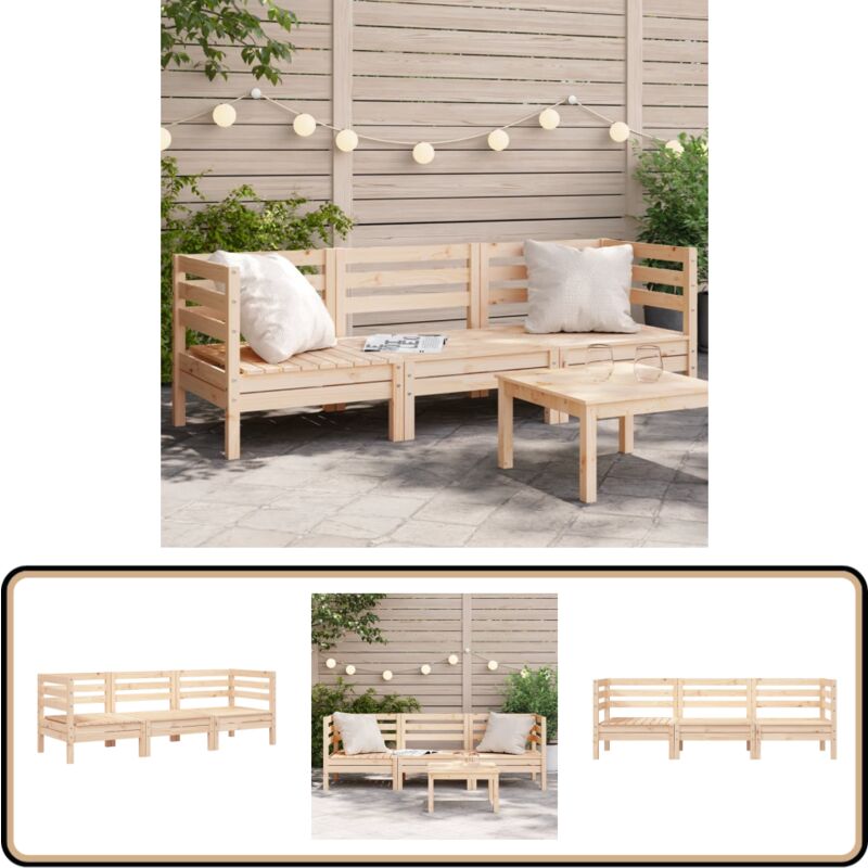Canapé de jardin 3 places bois de pin massif - Canapé De Jardin - Mobilier De Jardin - Meubles De Jardin - Canapé Extérieur - Chaise Longue
