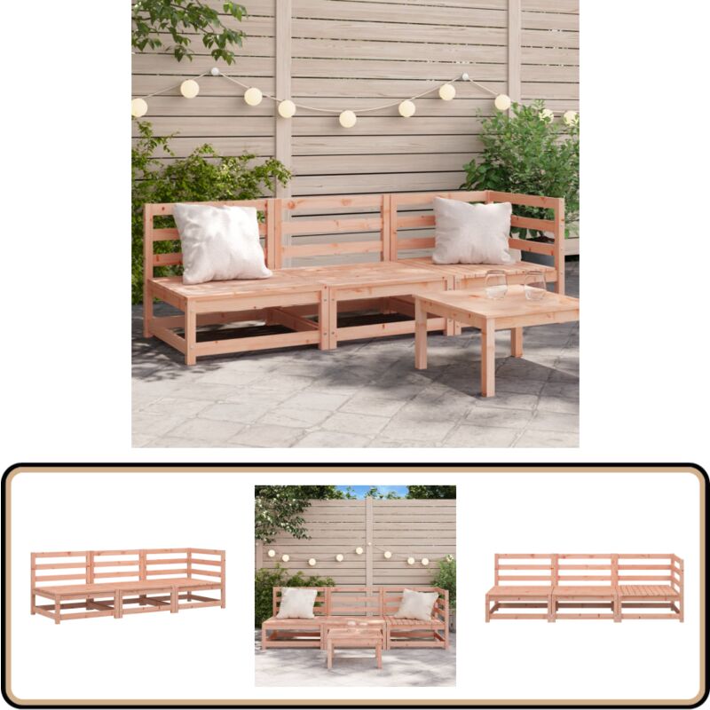 Canapé de jardin 3 places bois massif de douglas - Canapé De Jardin - Mobilier De Jardin - Canapé Extérieur - Siège De Jardin - Bois De Douglas