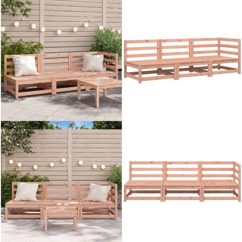 Canapé de jardin 3 places bois massif de douglas - Canapé De Jardin - Mobilier De Jardin - Canapé Extérieur - Siège De Jardin - Bois De Douglas