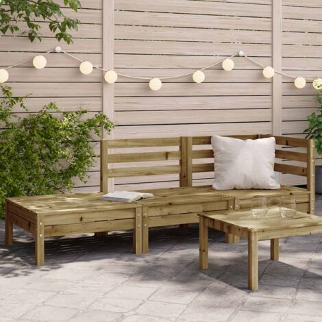 Canapé de jardin 3 places-Salon de jardin Sofa extérieur bois de pin imprégné 117661