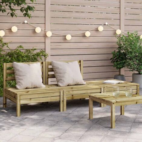 Canapé de jardin 3 places-Salon de jardin Sofa extérieur bois de pin imprégné 282724