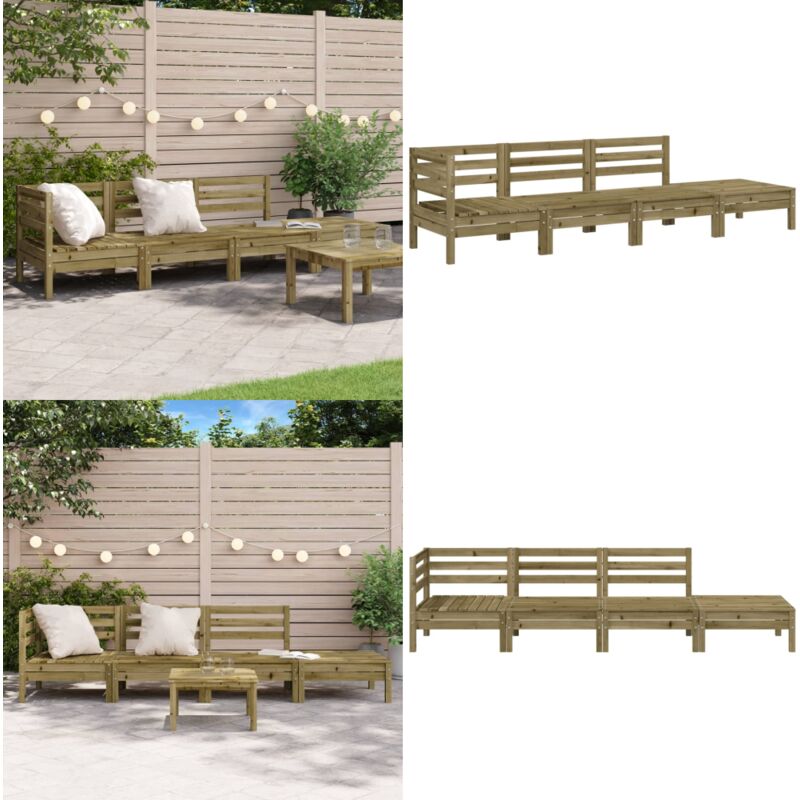 Canapé de jardin 4 places bois de pin imprégné - Canapé De Jardin - Mobilier De Jardin - Salon De Jardin - Meubles De Jardin - Ensemble Salon De
