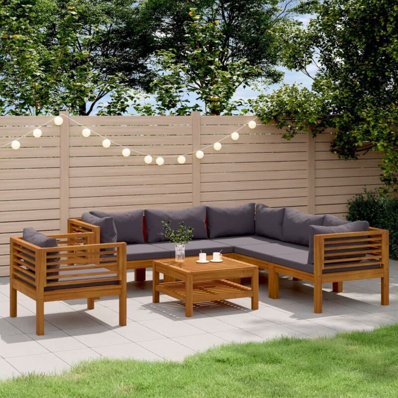 Vidaxl - Salon de jardin 7 pcs avec coussin Bois d'acacia solide