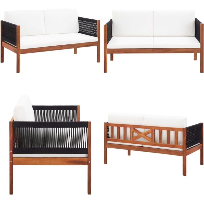 Canapé de jardin à 2 places Bois d'acacia massif - Canapé De Jardin - Mobilier De Jardin - Banc De Jardin - Acacia Massif - Chaise Longue - Home &