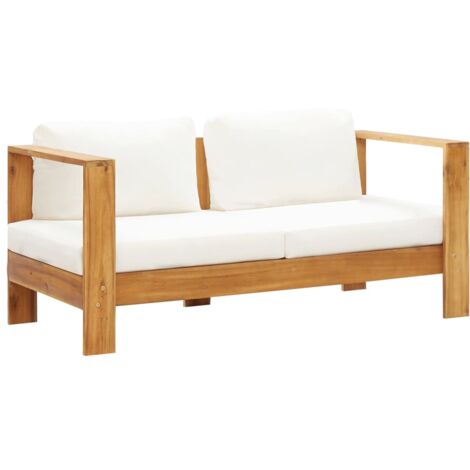 Bois d'acacia Salon de Jardin 2 pcs avec Coussins Mobilier Multi-modèle vidaXL