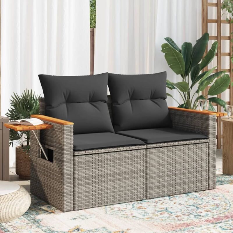 VidaXL - Gartensofa poly-rattan, One Size, Grau