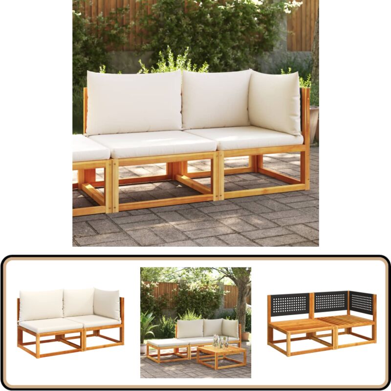 Canapé de jardin avec coussins 2 places bois massif d'acacia - Canapé De Jardin - Canapé Extérieur - Mobilier De Jardin - Meubles De Jardin - Acacia