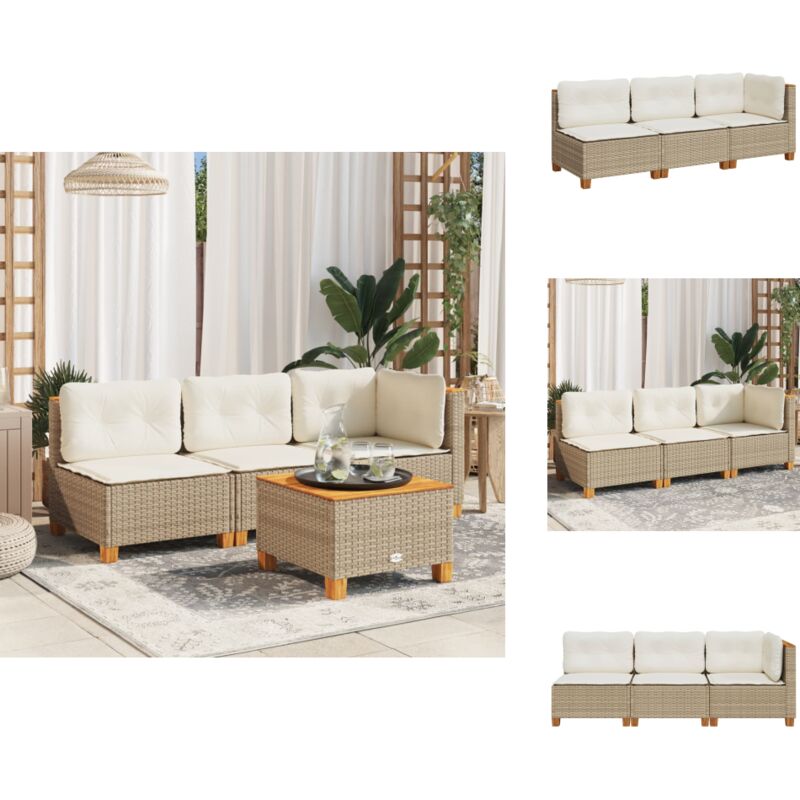 Canapé de jardin avec coussins 3 places beige résine tressée - Canapé De Jardin - Canapés De Jardin - Canapé D'extérieur - Salon De Jardin