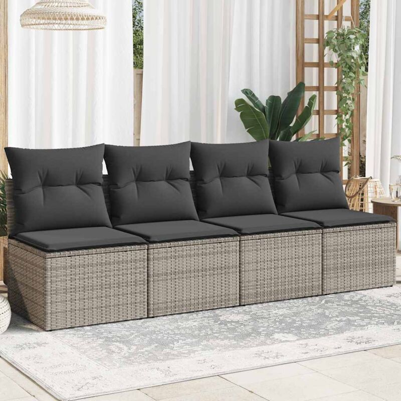 VidaXL - Gartensofa poly-rattan, One Size, Grau