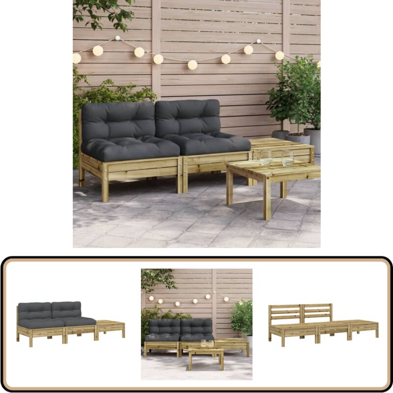 Canapé de jardin avec coussins et repose-pied 2 places - Canapé Jardin - Mobilier Extérieur - Jardin Design - Ensemble Salon De Jardin - Chaise Longue
