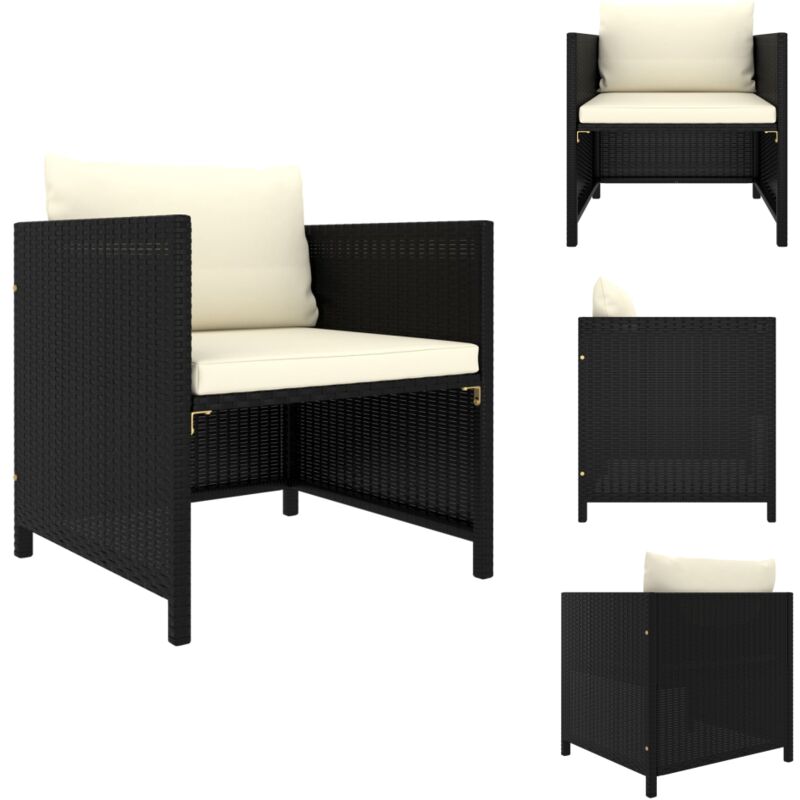 Canapé de jardin avec coussins Noir Résine tressée - Canapé De Jardin - Mobilier De Jardin - Chaise De Jardin - Ensemble Salon Extérieur - Résine