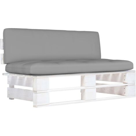 Canapé de jardin central palette - Salon de jardin - Banc de jardin - Blanc Bois de pin imprégné Chic-284438