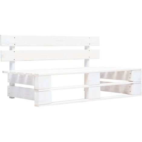 Canapé de jardin central palette  Sofa Banquette de jardin Blanc Bois de pin imprégné 88369
