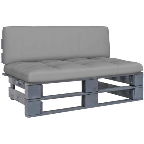 Canapé de jardin central palette  Sofa Banquette de jardin Gris Bois de pin imprégné 17665