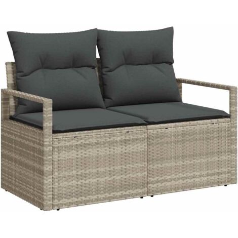Canapé de jardin  Divan de jardin avec coussin 120 x 62 x 69 cm polyrotin