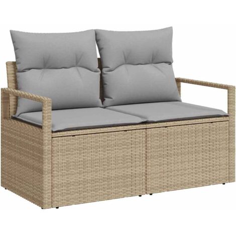 Canapé de jardin  Divan de jardin avec coussin 120 x 62 x 69 cm polyrotin