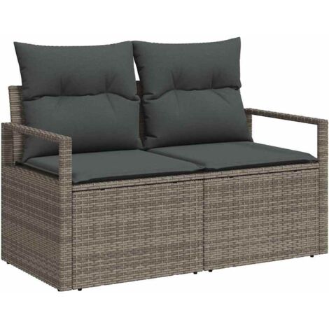 Canapé de jardin  Divan de jardin avec coussin 120 x 62 x 69 cm polyrotin