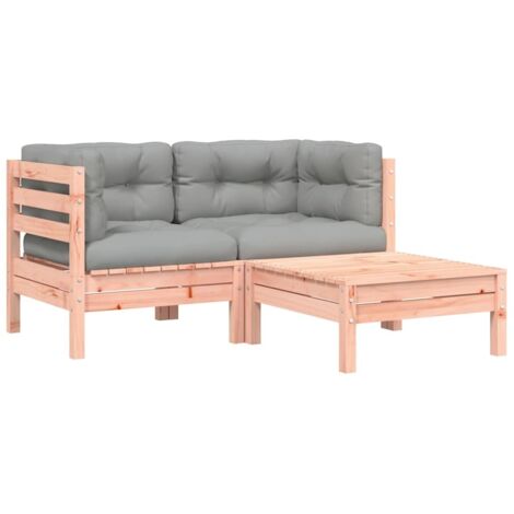 Canapé de jardin  Divan de jardin avec coussins et repose-pied 2 places