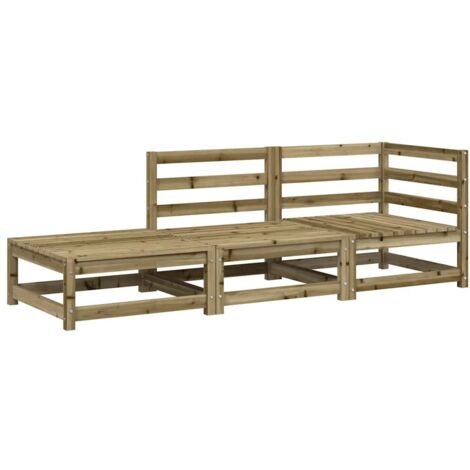 Canapé de jardin  Divan de jardin et repose-pieds 2 places bois de pin imprégné