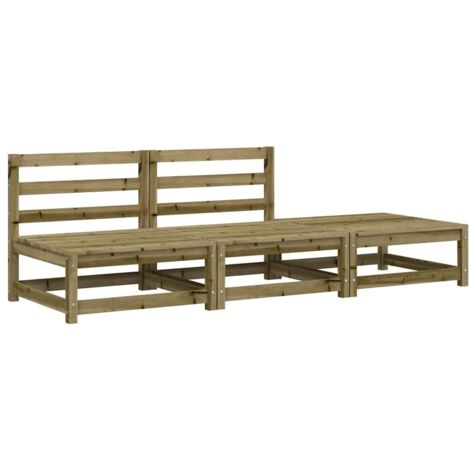 Canapé de jardin  Divan de jardin sans accoudoirs repose-pieds bois pin imprégné